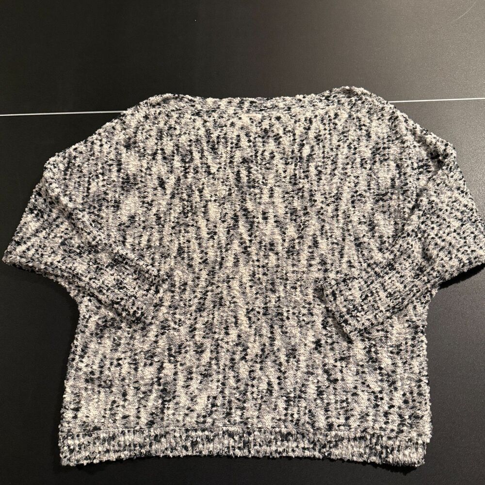 Maurices Plus Size Black White Boucle Shimmer Cropped Sweater 2X Pullover Cozy
